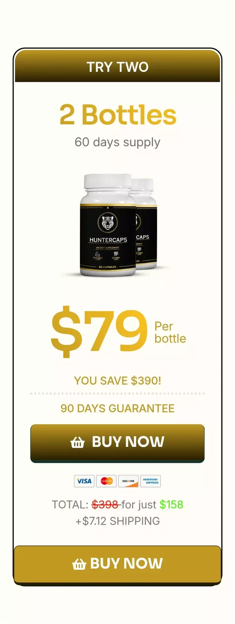 Hunter Caps™ 2 bottles pricing